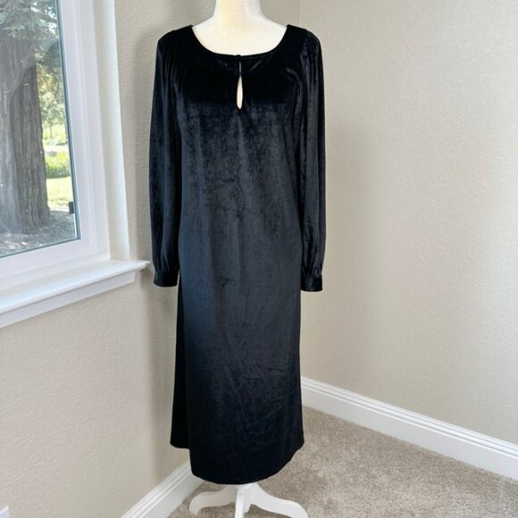 Vintage Miss O‎ Oscar De La Renta Velvet Dress Womens 12 Black Old Money Luxury - Picture 1 of 9
